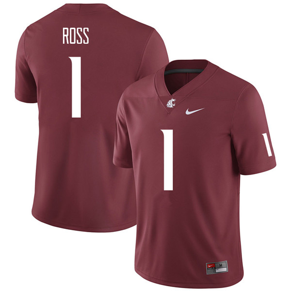 Men #1 Tyrese Ross Washington State Cougars College Football Jerseys Sale-Crimson